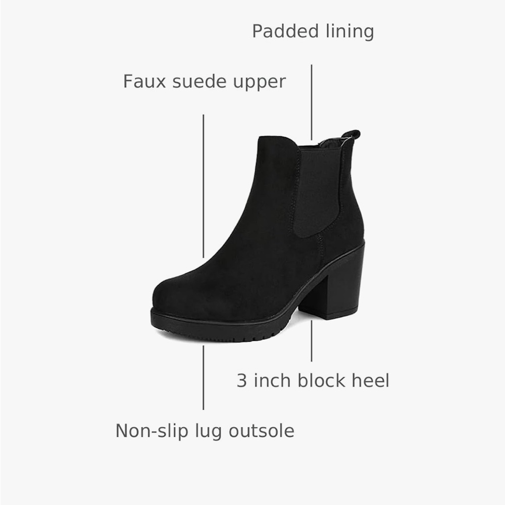 Dream Pairs Black Heeled Ankle Boots - Picture 2 of 8